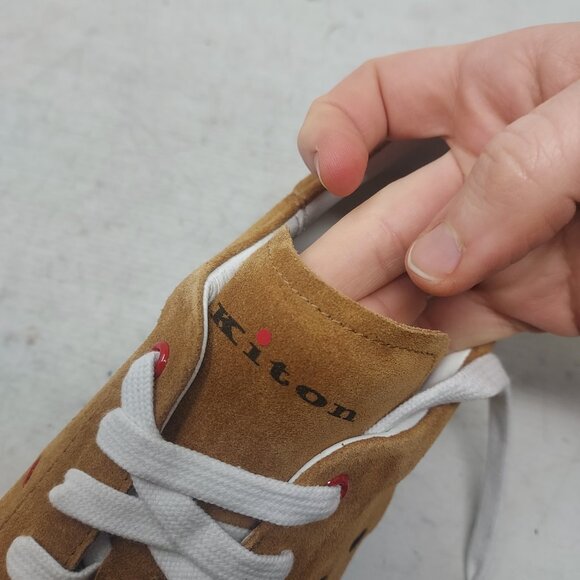 Kiton MENS Stitching Suede Low Top Brown Sneaker - Picture 13 of 13
